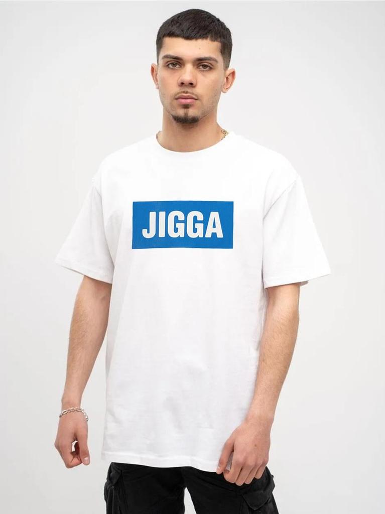 Jigga Wear Frame Men's Oversized Short Sleeve T-Shirt White/Blue M