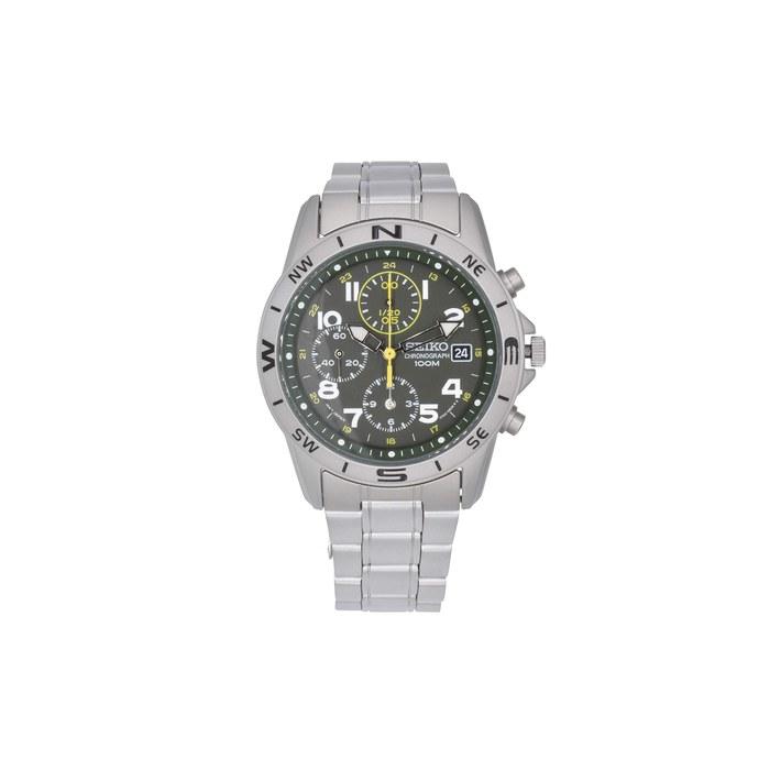 Seiko SND377P Vīriešu pulkstenis - Haki/Sudrabs/Dzeltens