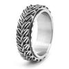 Stainless Steel Wheat Ear Rotatable Ring Men Retro Guochao Personalized Stress Relief Finger Jewelry