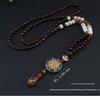 Kuaishou Ethnic Style High Mountain Thangka Pendant Wooden Bead Necklace Sweater Accessory