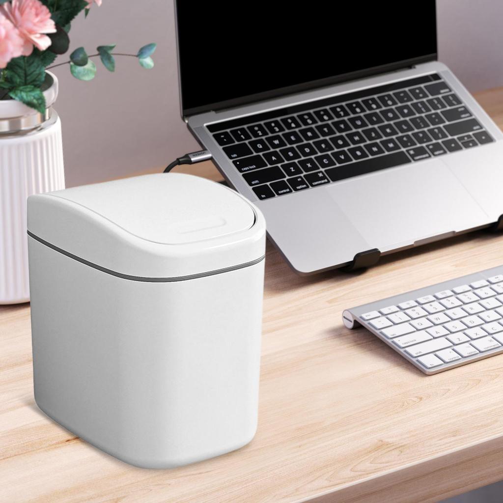 Home Desktop Trash wit Cover Small Table Wastebasket Garbage Can Dustbin Wastebasket Trash Can Dispenser for Bathroom Vanity