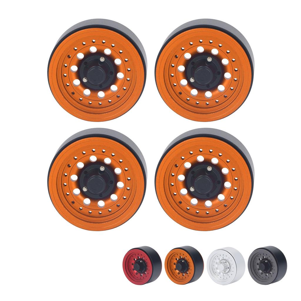 4PCS RC Beadlock Wheel Rim Set 1.9 Inch Aluminum Alloy 1/10 RC Car Wheel Hub for Axial SCX10 I II II