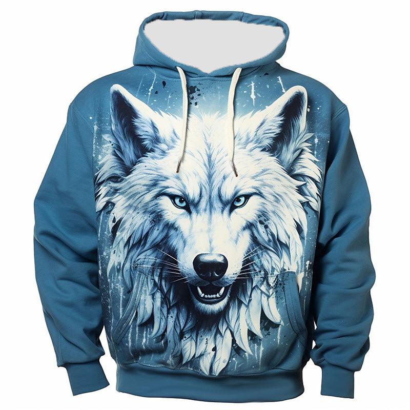 Animal Wolf 3D Print Hoodies Men Women Fashion Streetwear Oversized Hoodie Hooded Sweatshirts Tracksuits Pullovers Man Clothing