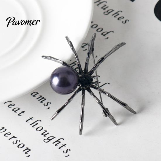 Halloween Costume Accessory Spider Brooch Pin for Women Men, Faux Crystal Gothic Dainty Hat Insect Brooch, Punk Vampire Accessories Cosplay Party