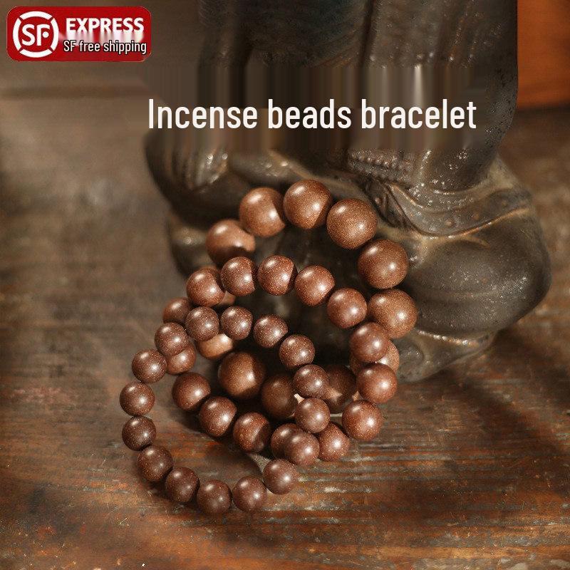 Goose Pear Tent Handmade Incense Bead Bracelet - Natural, Long-Lasting Aroma, Portable Single Strand Ornament. Goose Pear - 19 beads, 1.0cm