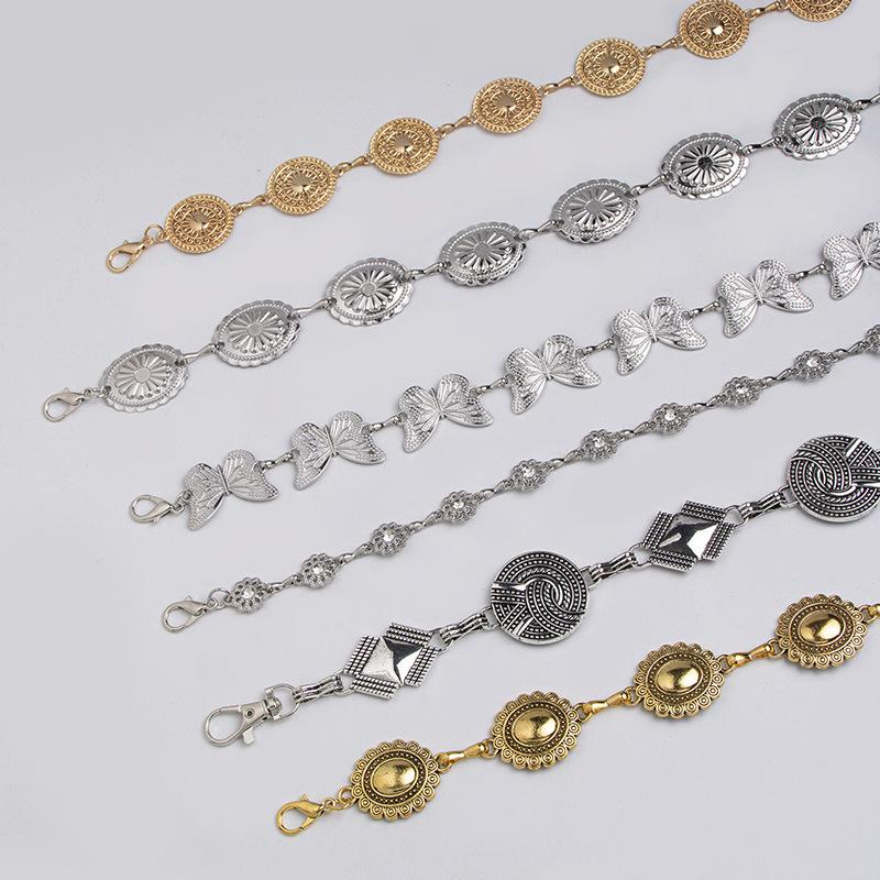 Women's High-end Waist Chain Women's Retro Belt Versatile Rhinestone Waist Chain Butterfly Flower Women's Waist Chain