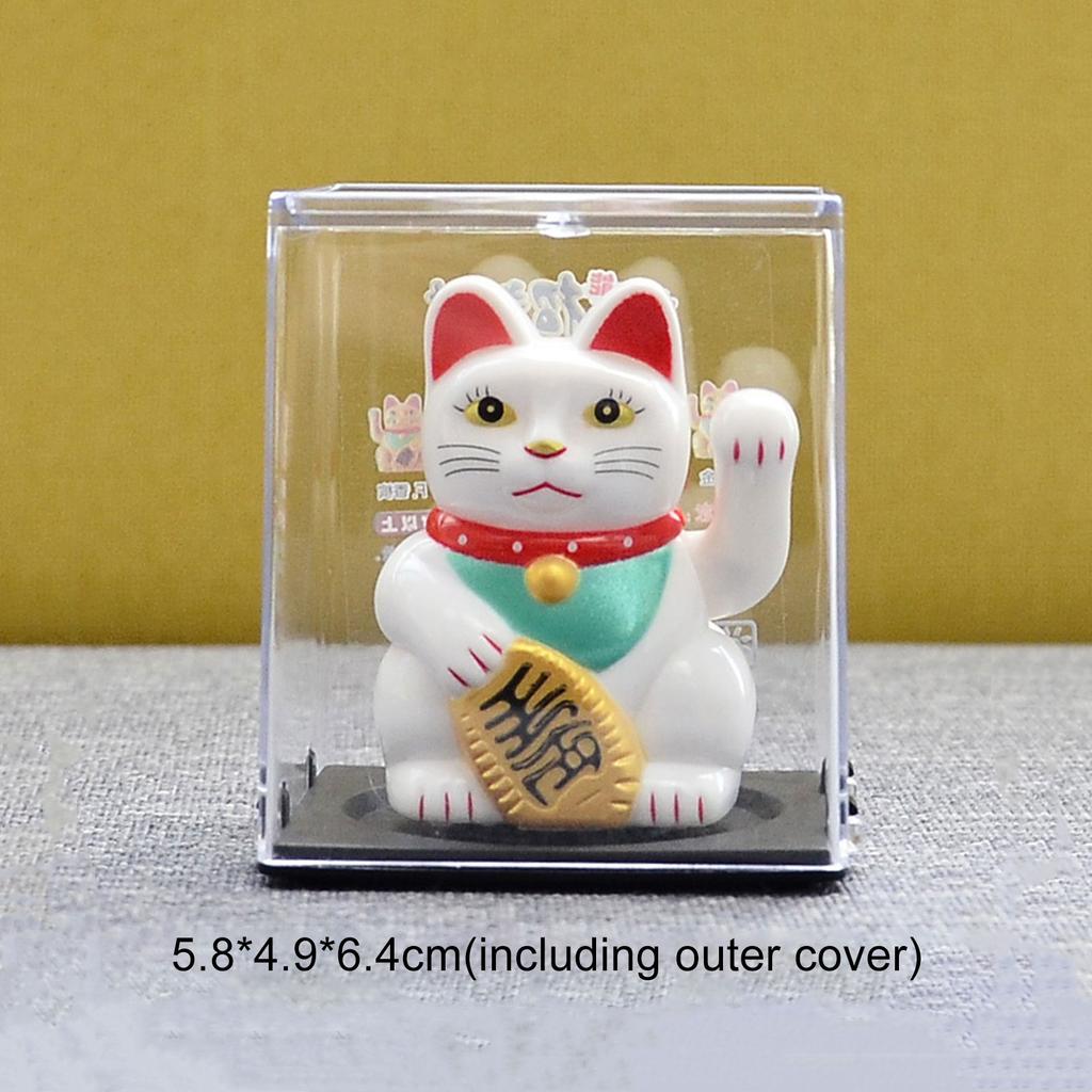 Solar Fortune Cat Ornament Automatic Waving Lucky Cat Car Decoration Cake Baking Decoration Automatic Hand Waving Fortune Cat