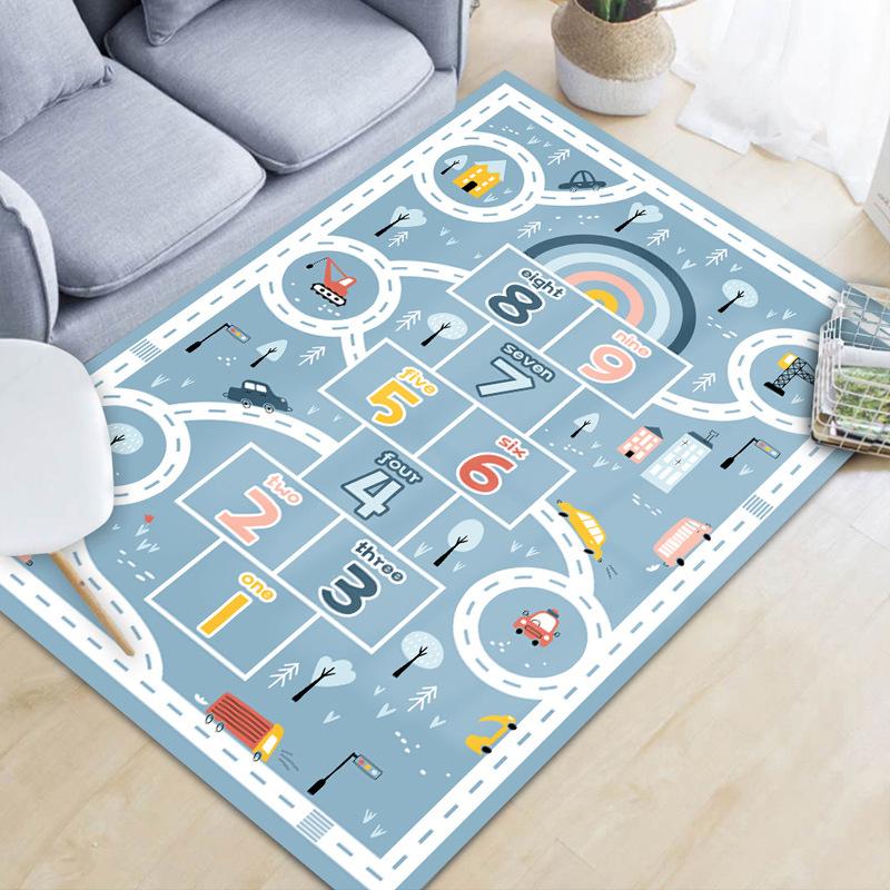 Cartoon Living Room Area Rug Game Print Bedroom Parlor Carpet Crystal Velvet Kitchen Bathroom Mat Non-slip Doormat