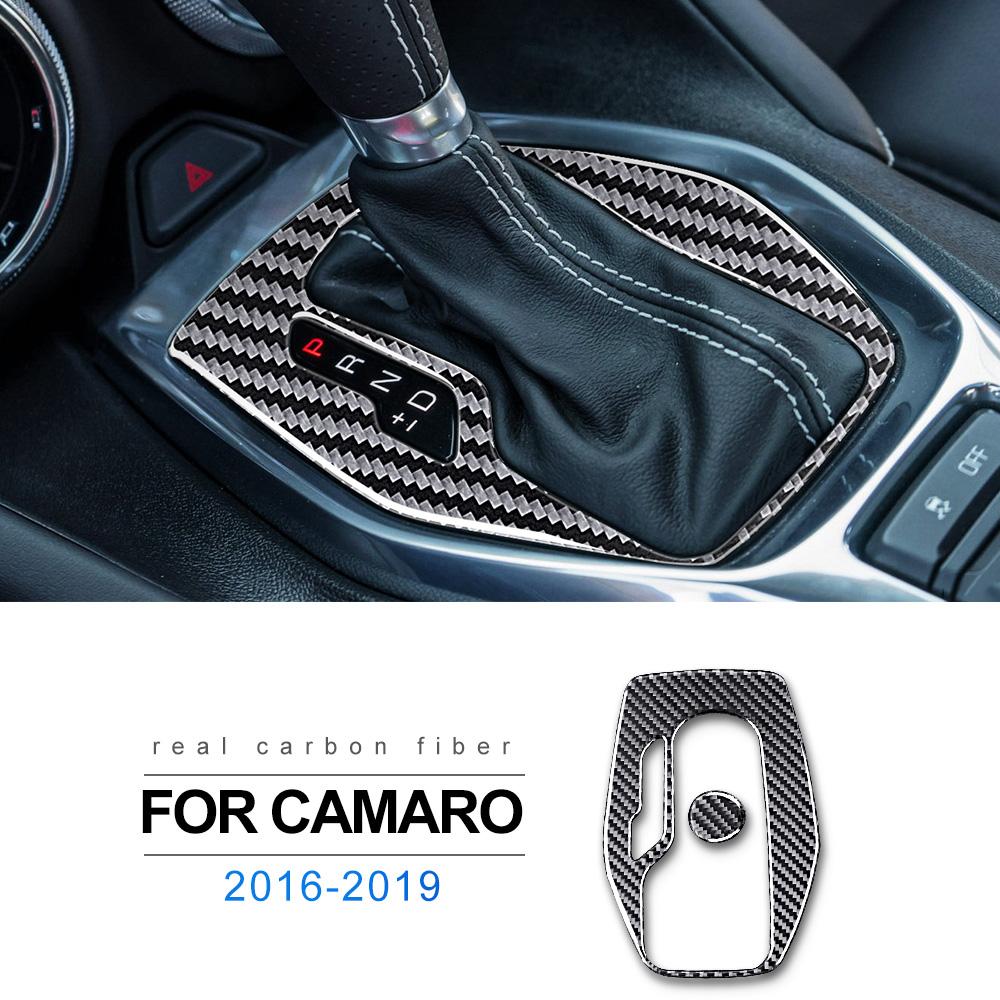 AIRSPEED Carbon Fiber for Chevrolet Camaro 2016 2017 2018 2019 Accessories Interior Trim Car Gear Shift Panel Cover Trim Sticker