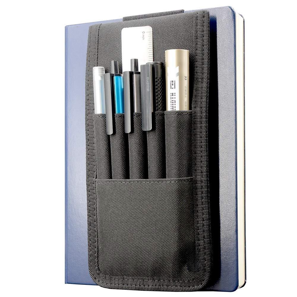 

Universal Adjustable Pencil Holder Elastic Band Durable Fabric Pen Sleeve Case Detachable Notebook Pocket for Books Binders чорний