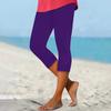 Damen Einfarbige Slim Fit Capri-Leggings Dehnbar Mittelhoch Lässige Cropped Hosen für den Alltag