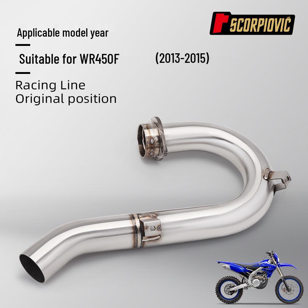 WR450F Stainless Steel Exhaust Pipe for Off-Road Motorcycles (2013-2015) - Non-Destructive Installation