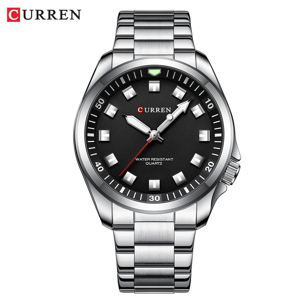 CURREN 8451 Men's Waterproof Business Quartz Watch with Steel Band