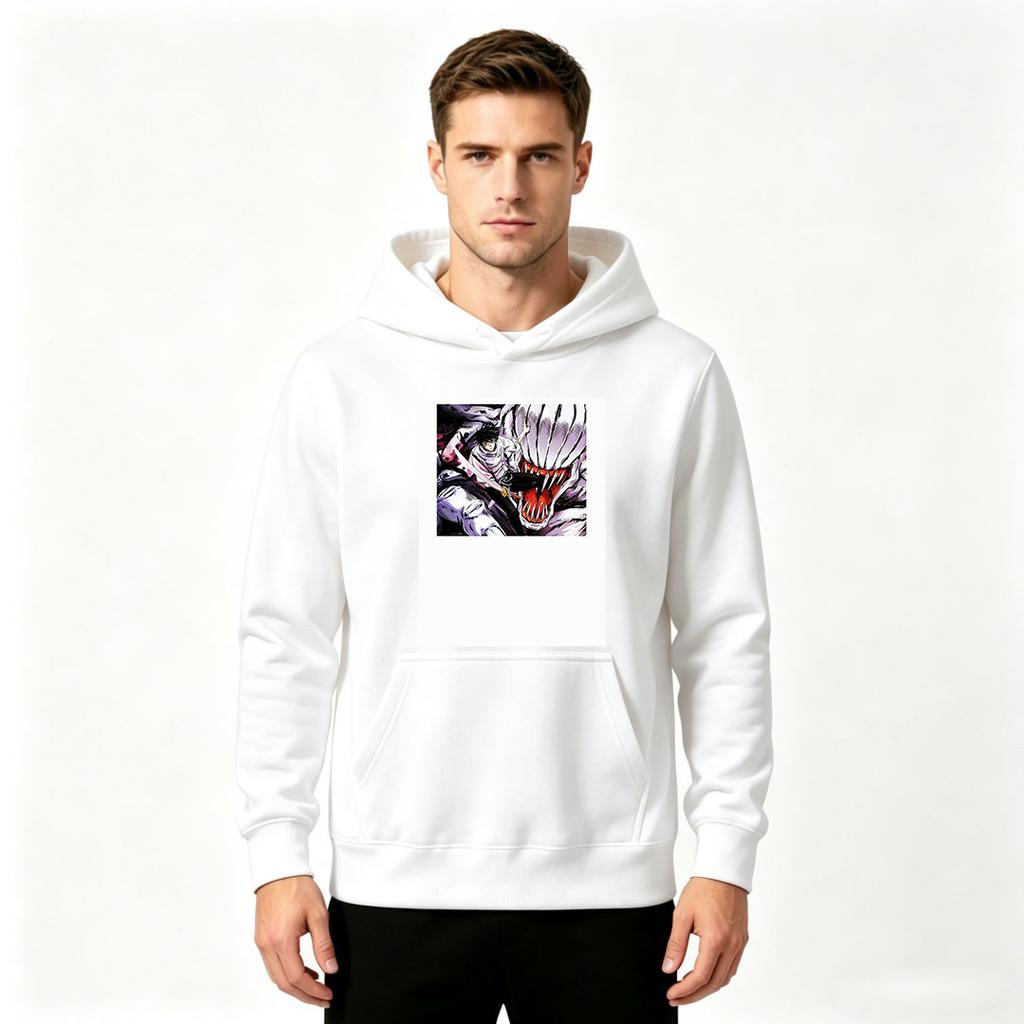 Men's Anime Printed Pullover Hoodie Casual Long Sleeve Comfy Streetwear Sweatshirt