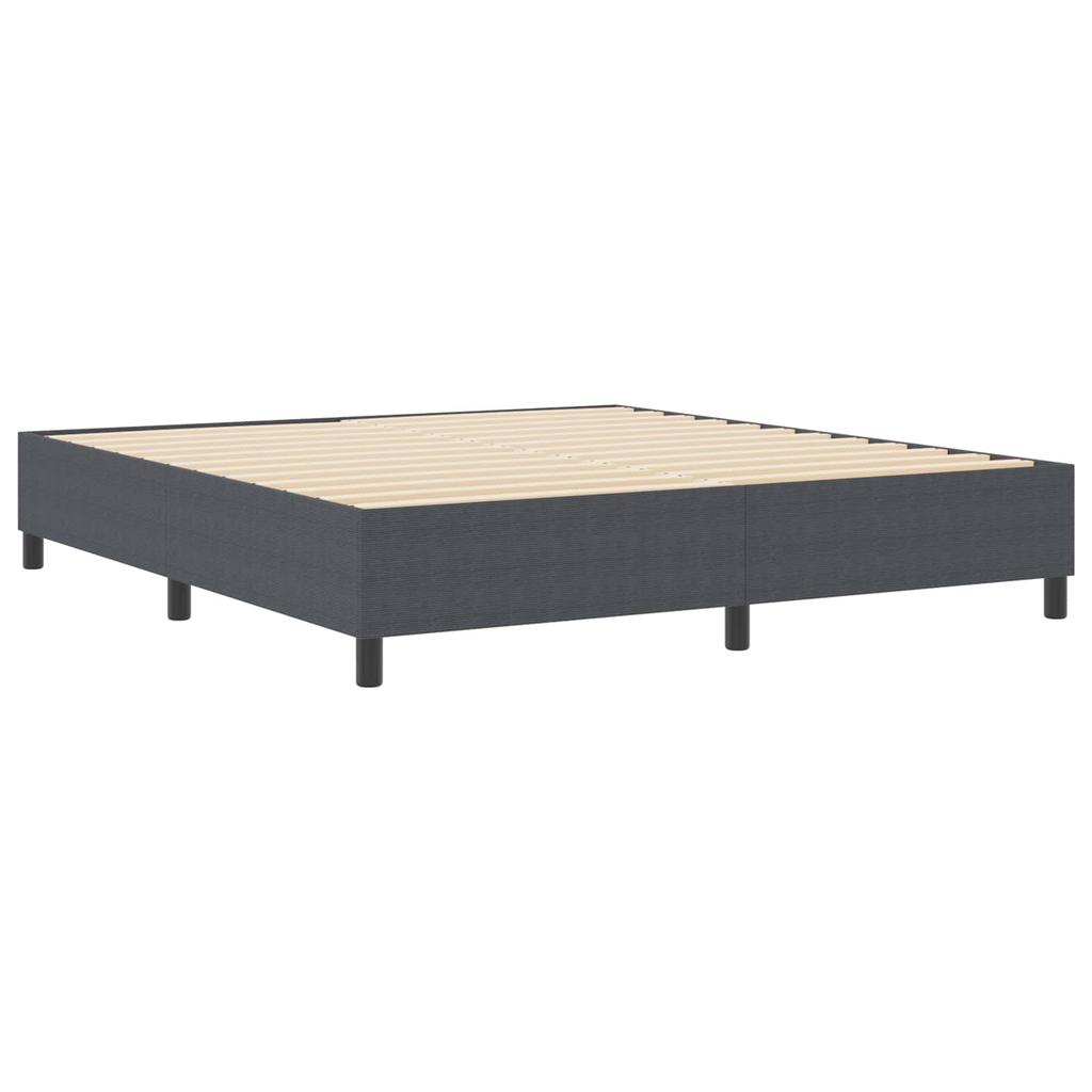 Platform Bed Frame Dark Grey 180 x 200 cm Corduroy Fabric