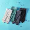Men's Summer Antibacterial Ice Silk Seamless Boxer Briefs - Breathable, Ultra-Thin, Solid Color, Plus Size