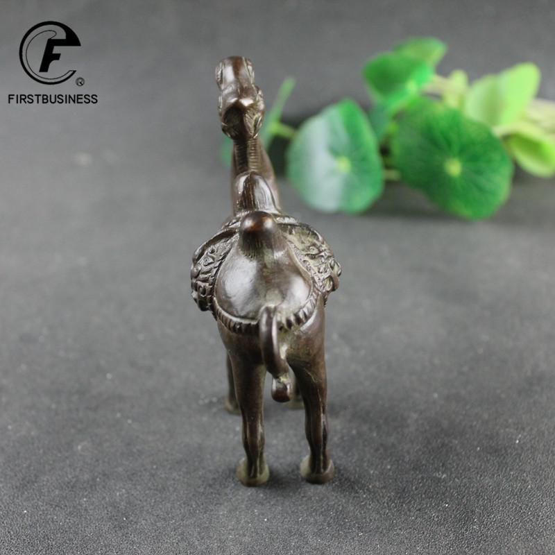 Silk Road Desert Camel Figurines Miniatures Pure Brass Retro Animal Statue Desk Decoration Ornaments Home Decor Sculpture Crafts