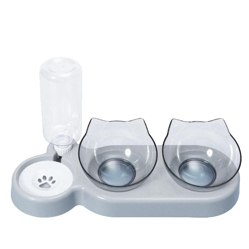 Cat Bowl, Pet Automatic Water Dispenser, Feeder, Double Bowl Integrated Moisture-proof Mouth, Cat and Dog Bowl, Pet Food Utensils