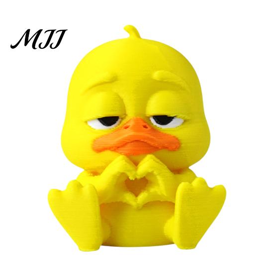 Exquisite Crafts for Colleagues 3D Printed Yellow Duck Figurine, Funny Statue with Vivid Expressions, Healing Desk Companion Cute Miniature