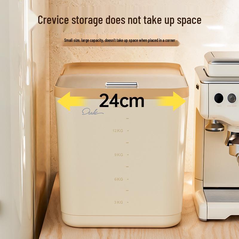 Large Capacity Insect- & Moisture-Proof Rice & Flour Storage Container with Push-Pull Lid