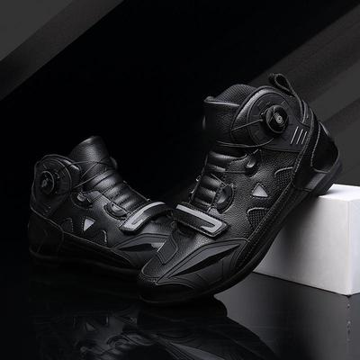 Unisex Boots High Top Motorcycle Boots Rotating Button Motorcycle Riding Racing Off-Road Boots