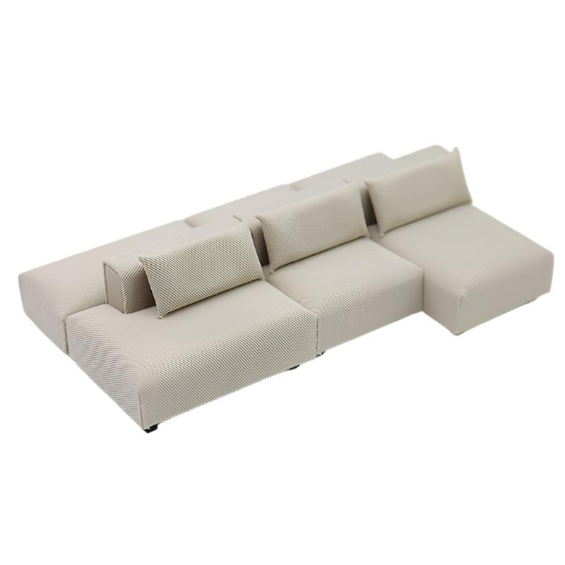 

Living Room Sofa Set 1/20 Scale Wooden Base Cloth Covered Mini Furniture for Doll House Accessories and Collectibles
