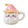 Creative Cute Cat Mug with Lid Ghost Cup for Girls Ceramic High Looking Cartoon Household Water Cup