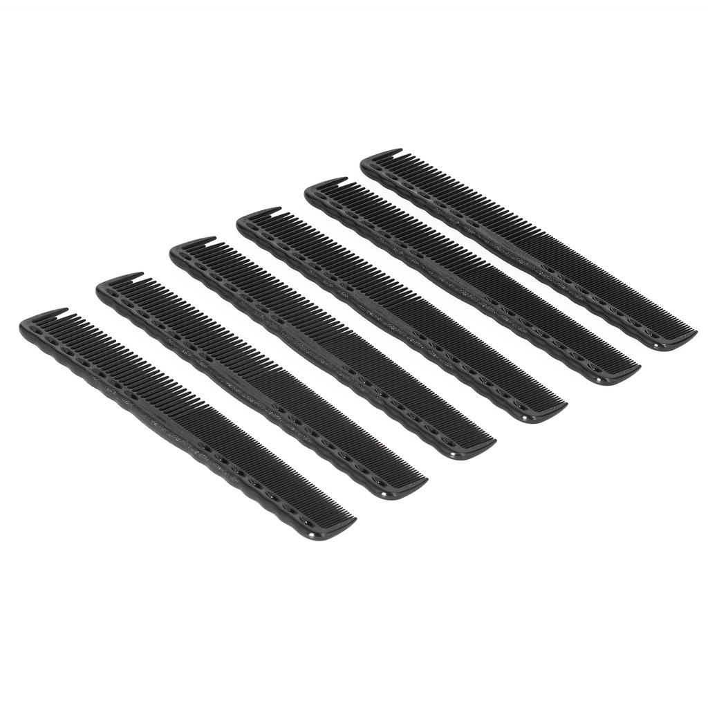 6pcs Carbon Fine Cutting Combs Salon Barber Plastic Hairdressing Flat Top Styling Combs