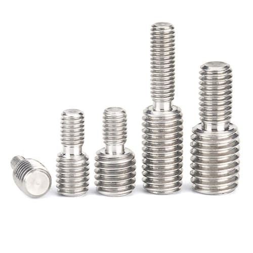 Pack of 2 Double Headless Reducing Screws, M6 Male Thread Adapter, Reducer Conversion Joint, Hardware, Double Male Thread Bolt, 304 Stainless Steel (M