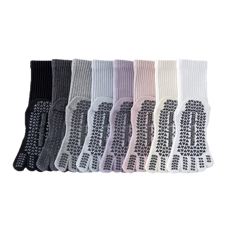 Women's Anti-Slip Yoga Toe Socks, Mid-Calf To Over-the-Knee Pilates and Fitness Socks