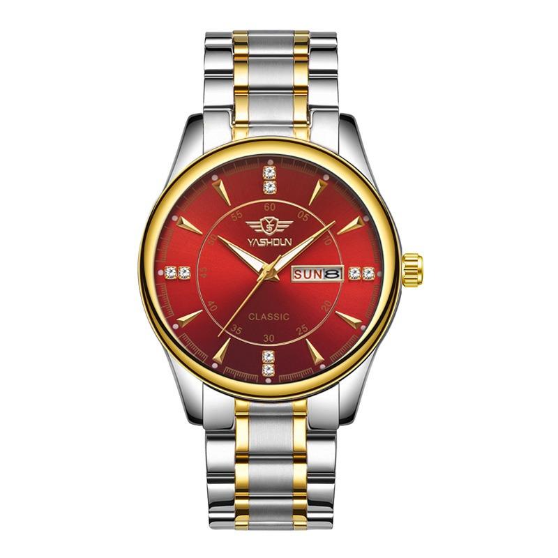Top Brand Business Fashion Men's Watch Double Calendar Men's Luminous Waterproof Quartz Watch