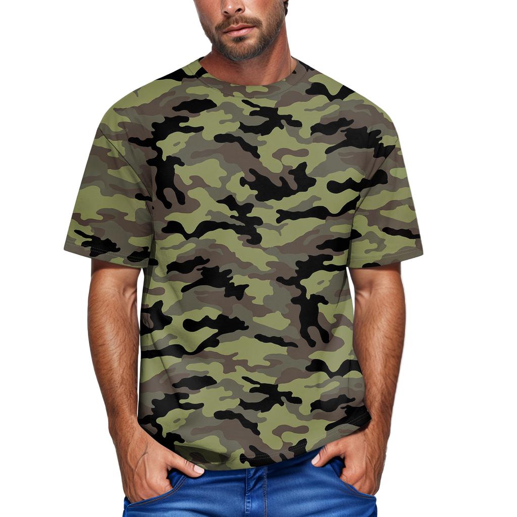 Herrenmode Bedrucktes Rundhals-Kurzarm-T-Shirt