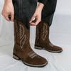 Neue Western Herren Cowboy Stiefel Vintage Mittelhohe Motorradstiefel Mode Wildleder Herren Stiefel Outdoor Freizeit Reitstiefel