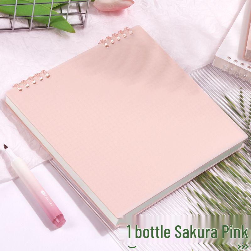 Retro Square Grid Flip-Open Loose-Leaf Student Notepad