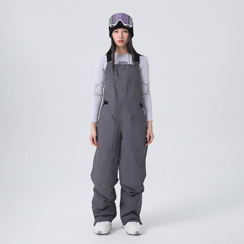 Ski Bibs for Women and Men Breathable Loose Fit Skiing Snow Bibs Pants Waterproof Snowboarding Pants Insulated Winter Outdoor Snowboard Overalls