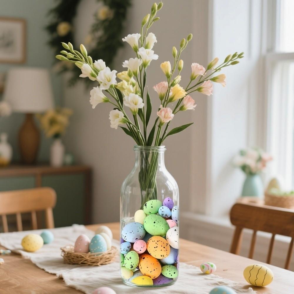 200Pcs Colorful Foam Easter Eggs DIY Painting Craft Easter Hanging Egg  Birthday Carnival