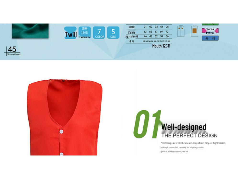 Customizable Single-Breasted Outdoor Volunteer Vest with Text & Logo Options