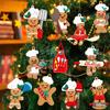 12pcs Gingerbread Man Ornaments for Christmas Tree, Assorted Plastic Gingerbread Figurines Ornaments, Christmas Tree Hanging Decorations, 3 Inch Tall