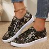 Fashion Spring Autumn Camouflage Canvas Shoes Women 2025 Low Top Lace Up Sneakers Woman Soft Lightweight Walking Flats Shoes Female