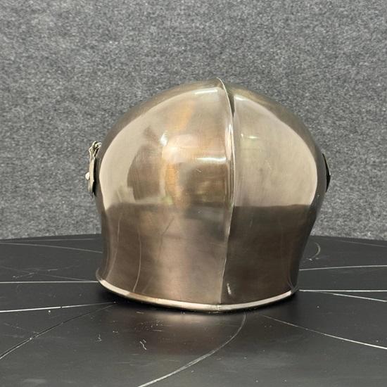 Black Copper Helmet Barbuta Knight Visor Warrior 18g Steel Helmet Dual Tone Barbuta LARP Cosplay,