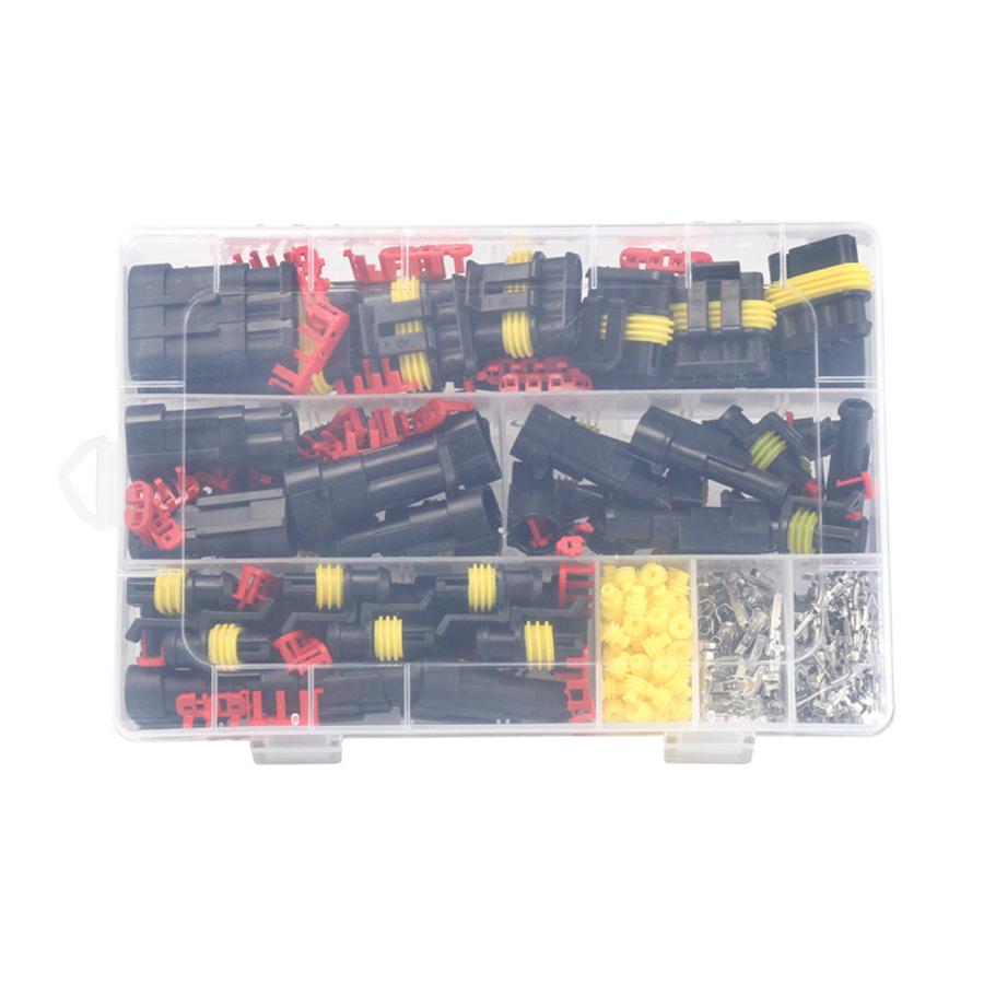 708Pcs 43set 1-6 Pin Way Car Sealed IP68 Waterproof Electrical Wire Connector Plug Kit 12A For Cars Motorbikes Trucks Boats Auto