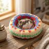 Soft Touch Hamster Round Plush Bed Thickened Fabric Bunny Warm Bed Pad  Home Decor