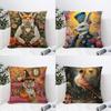 Heimdeko Skurrile Tiere Fuchs Hase Tiger Vogel Muster Kissenbezug Geeignet für Sofa Schlafzimmer Auto Kissenbezug