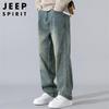 JEEP SPIRIT Men's Loose Wide-Leg Casual Jeans