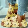 New Summer Ladies Shoes Women Sandals White Floral Flat Sandals Women Bohemian Casual Beach Shoes For Woman