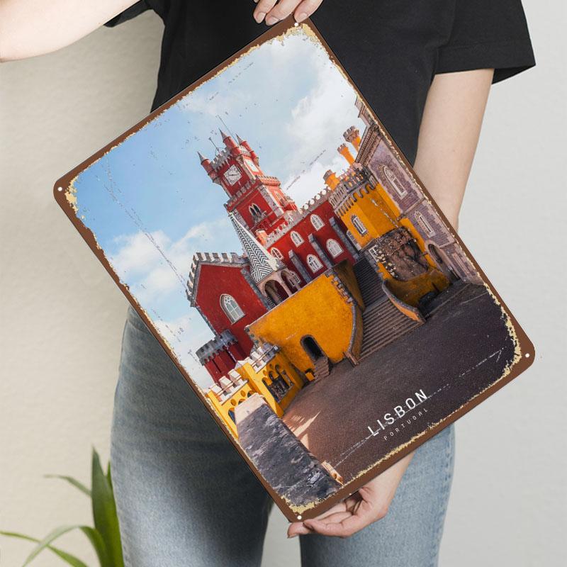 

Lisbon Sign Famous City Metal Poster Pictures Wall Decoration Living Room Customizable Tin Plates for Home Room Wall Art Retro 20x30cm（7.8x11.8inch）