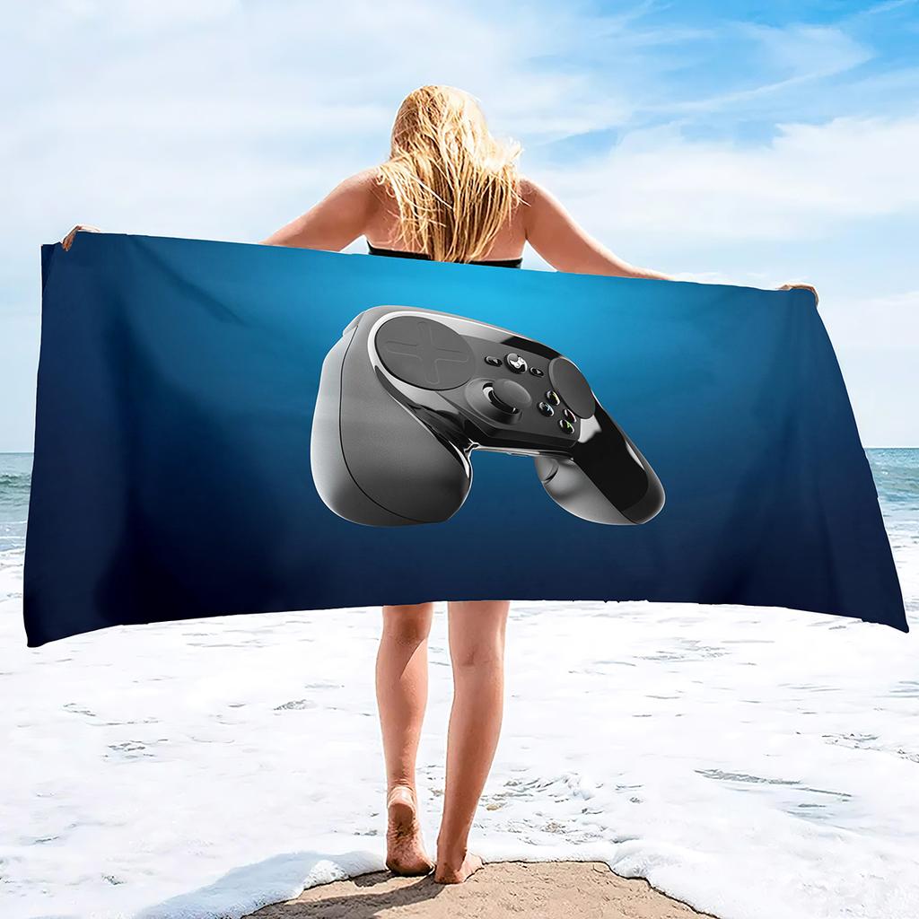 Gamepad Teens Boys Beach Towel,Modern Abstract Sandless Gamer Gaming Microfiber  Towel, Extra Large Adult  Towel