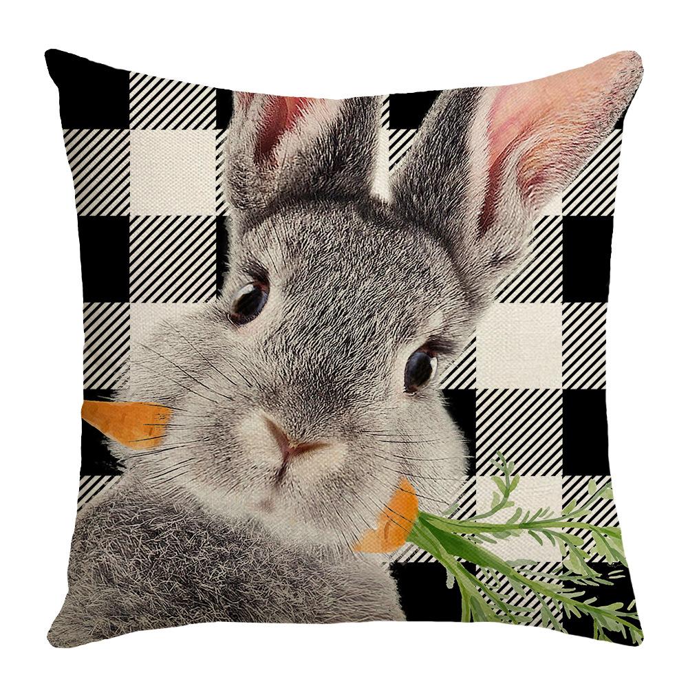 Easter Festive Atmosphere Bunny Letter Print Pillow Case Home Decoration Sofa Cushion Cushion