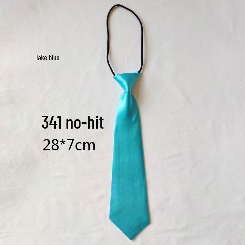 Solid Color Short Pullover with Cute Tie for Women & Children - Casual Uniform Accessory