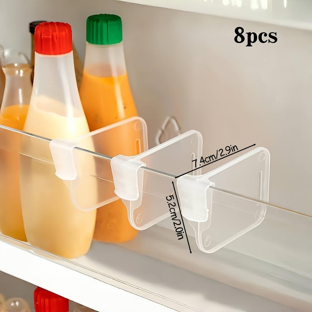 10pcs Multifunctional Refrigerator Side Door Finishing Partition Plate-Thick Transparent Storage Compartment, Space Management
